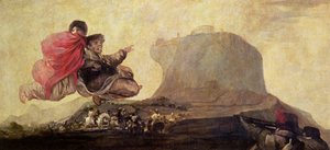 神奇的视觉（Asmodeus）1821-23（石油上的石油转移到亚麻） 作者 弗朗西斯科·德·戈雅